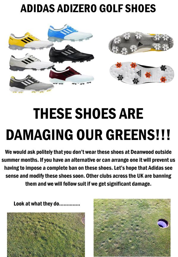 adizero tour golf shoes banned